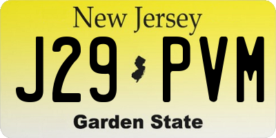 NJ license plate J29PVM