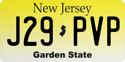 NJ license plate J29PVP