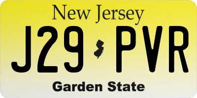 NJ license plate J29PVR