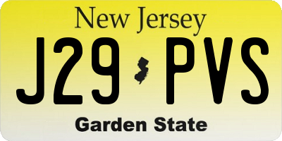 NJ license plate J29PVS