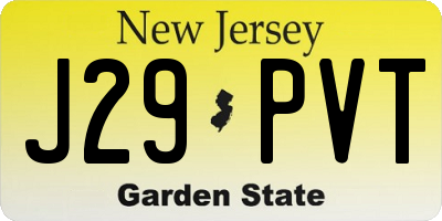 NJ license plate J29PVT