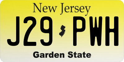 NJ license plate J29PWH
