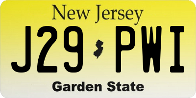 NJ license plate J29PWI