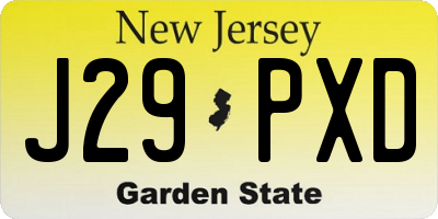 NJ license plate J29PXD