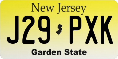 NJ license plate J29PXK
