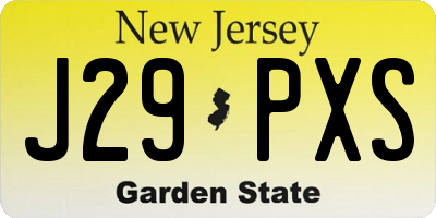 NJ license plate J29PXS