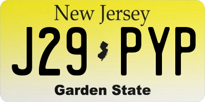 NJ license plate J29PYP