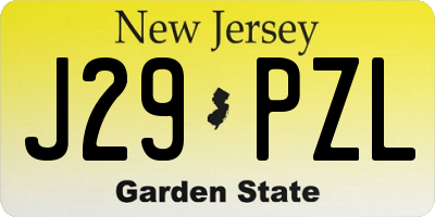 NJ license plate J29PZL