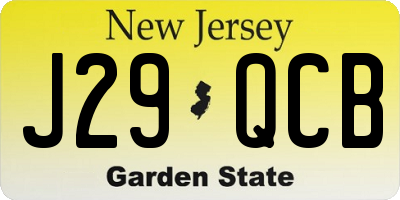 NJ license plate J29QCB