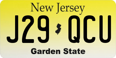 NJ license plate J29QCU