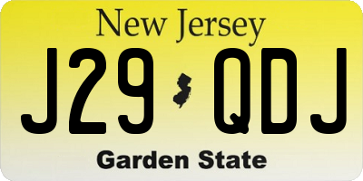 NJ license plate J29QDJ