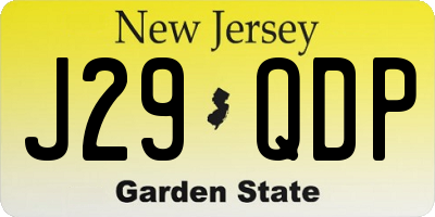 NJ license plate J29QDP
