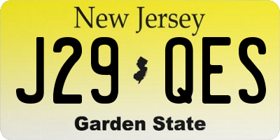 NJ license plate J29QES