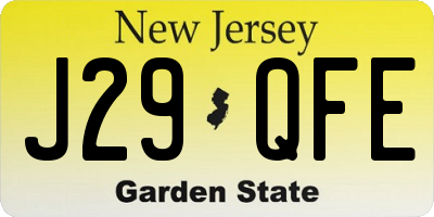 NJ license plate J29QFE