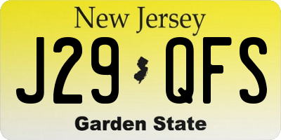 NJ license plate J29QFS