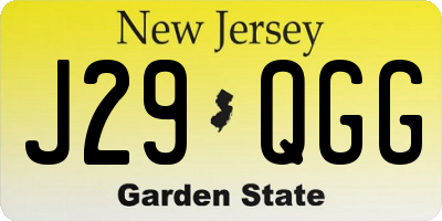 NJ license plate J29QGG
