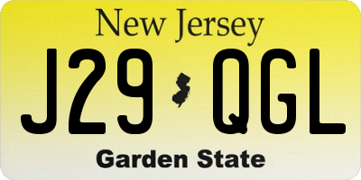 NJ license plate J29QGL