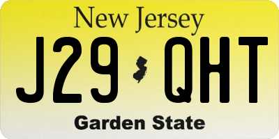 NJ license plate J29QHT