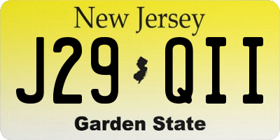 NJ license plate J29QII