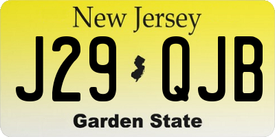 NJ license plate J29QJB