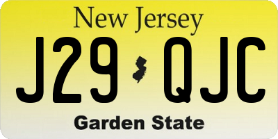 NJ license plate J29QJC