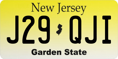 NJ license plate J29QJI