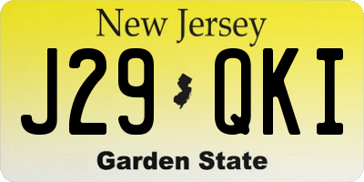 NJ license plate J29QKI