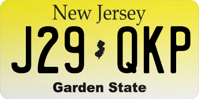 NJ license plate J29QKP