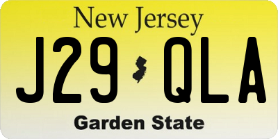 NJ license plate J29QLA