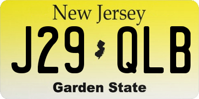 NJ license plate J29QLB