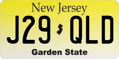 NJ license plate J29QLD