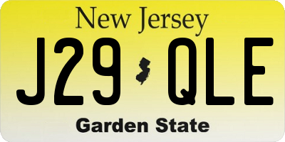 NJ license plate J29QLE