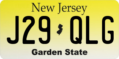 NJ license plate J29QLG
