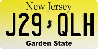 NJ license plate J29QLH
