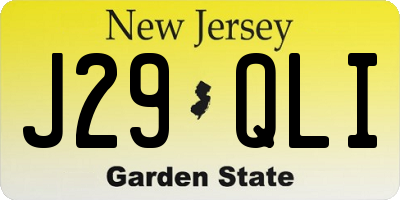 NJ license plate J29QLI