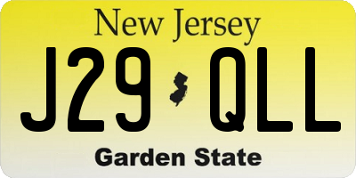 NJ license plate J29QLL