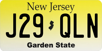 NJ license plate J29QLN