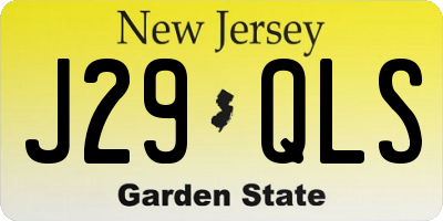 NJ license plate J29QLS
