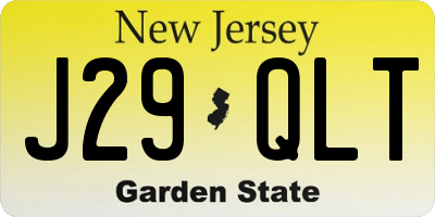 NJ license plate J29QLT
