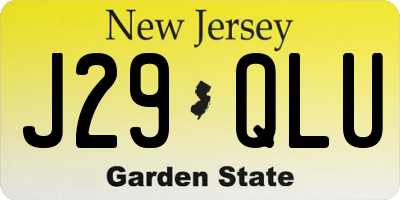 NJ license plate J29QLU