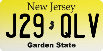 NJ license plate J29QLV