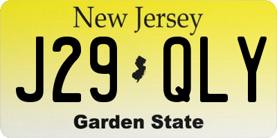 NJ license plate J29QLY