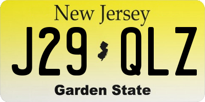 NJ license plate J29QLZ
