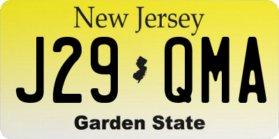 NJ license plate J29QMA