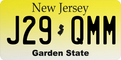NJ license plate J29QMM