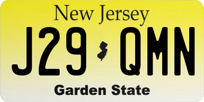 NJ license plate J29QMN
