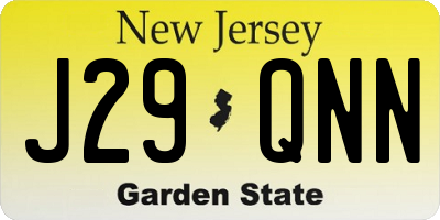 NJ license plate J29QNN