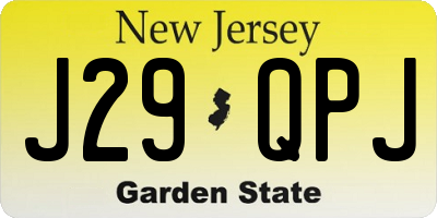 NJ license plate J29QPJ