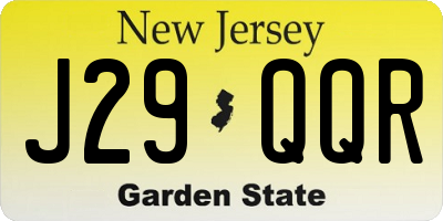 NJ license plate J29QQR