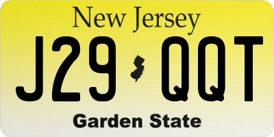 NJ license plate J29QQT
